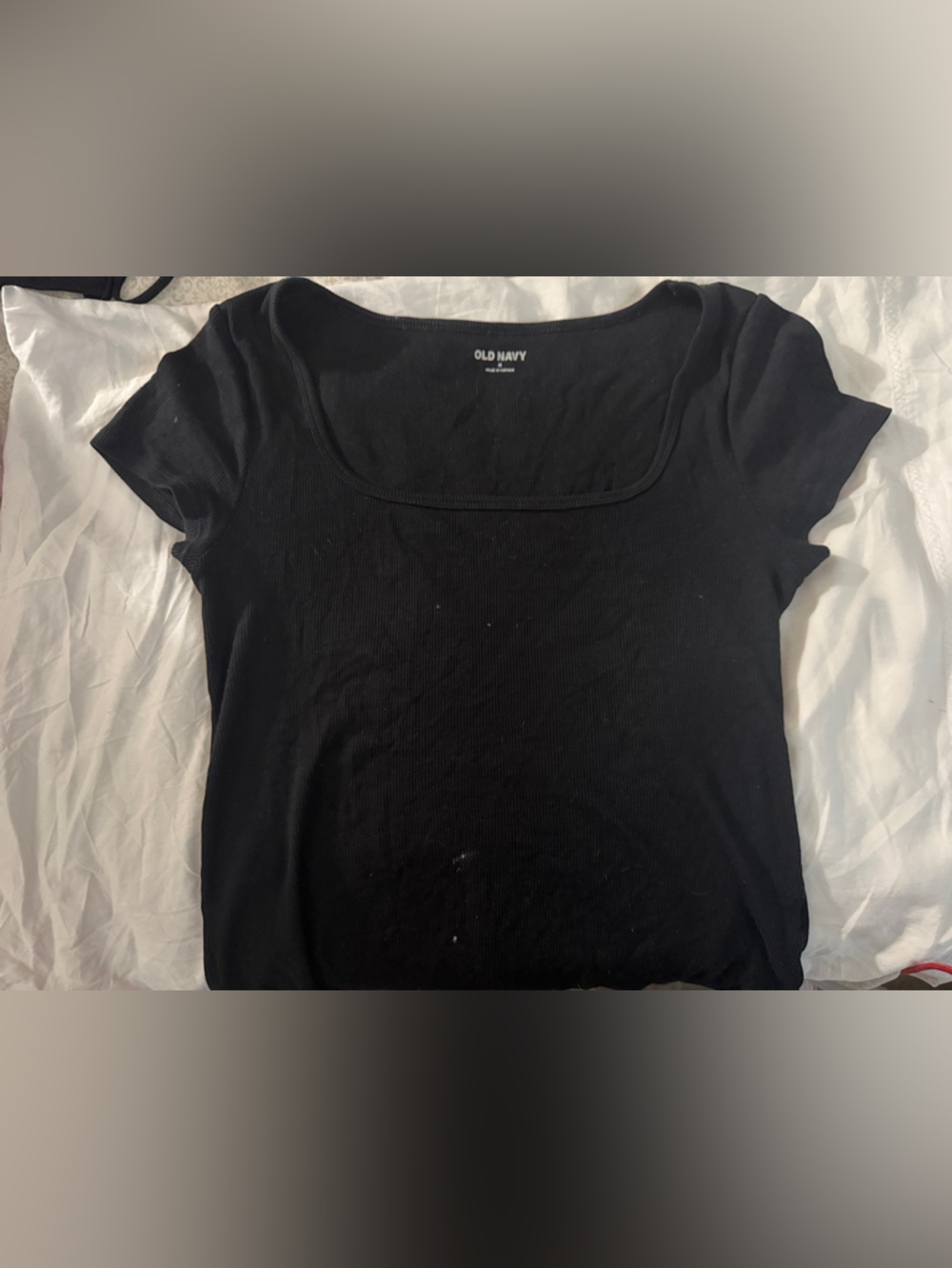 Old Navy Black Ribbed Short Sleeve Crew Tee